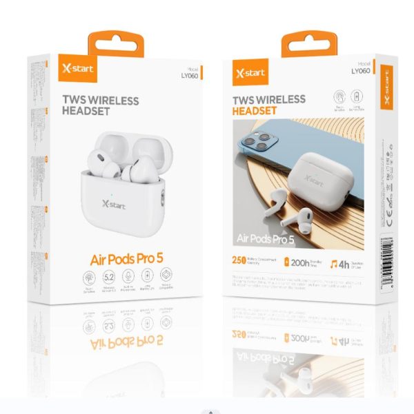 Air Pods 5 – Bluetooth 5.2, Design Modern pentru Apple – Alb