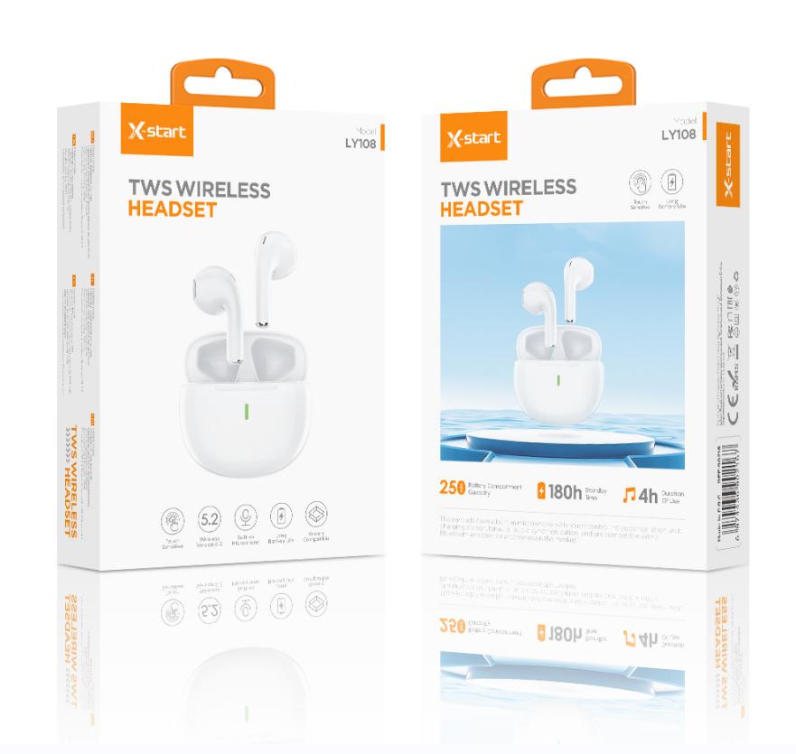 Căștile wireless TWS Wireless Earbuds Albe - Bluetooth 5.2, Autonomie 3-4 ore