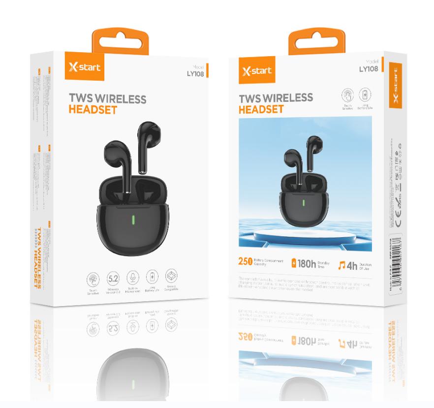 Căștile wireless TWS Wireless Earbuds Negre - Bluetooth 5.2, Autonomie 3-4 ore