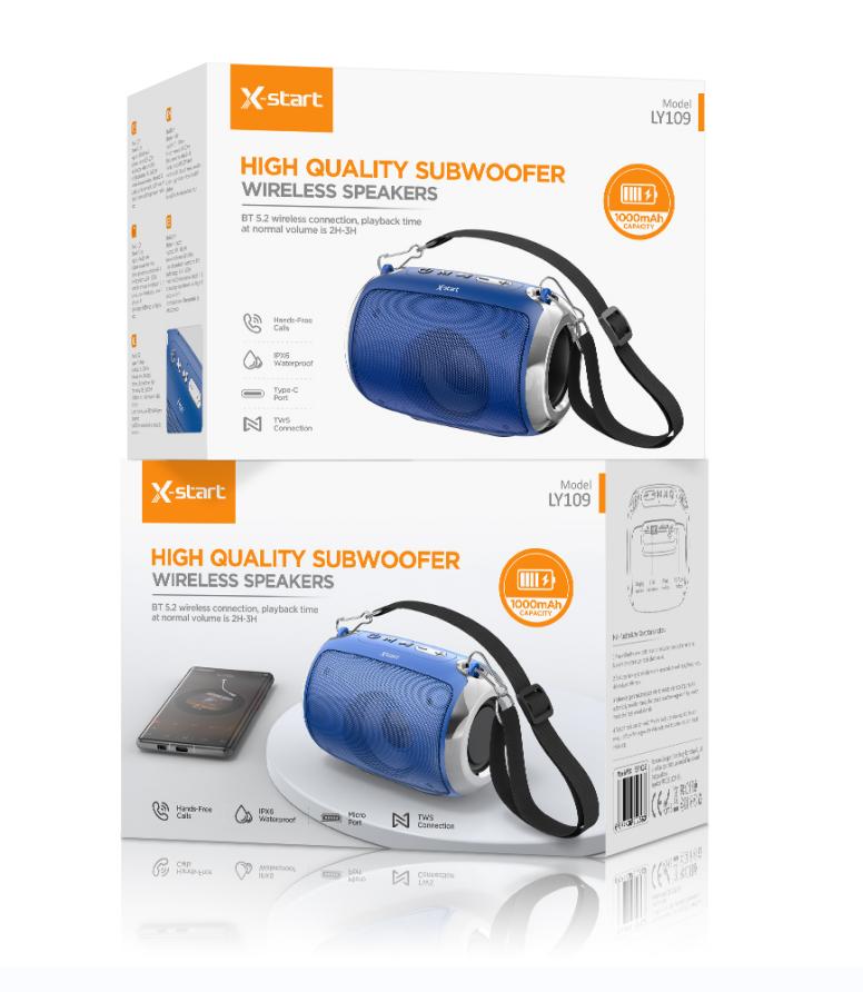 X-start High Volume Bluetooth Speaker LY109, Black - Sunet Clar și Puternic cu Conectivitate Bluetooth 5.0