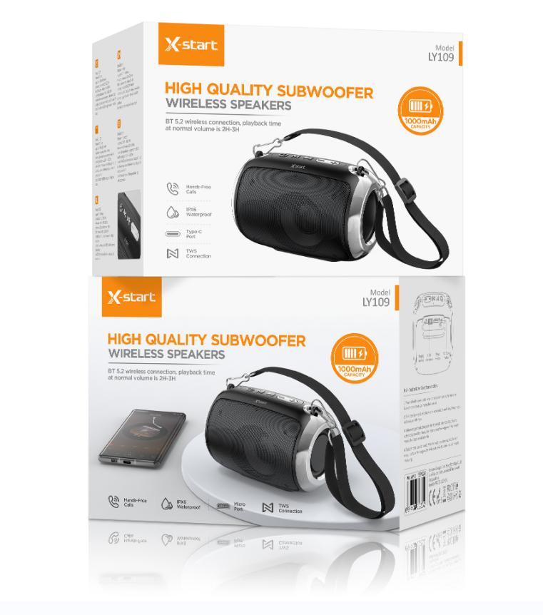 X-start High Volume Bluetooth Speaker LY109, Black - Sunet Clar și Puternic cu Conectivitate Bluetooth 5.0