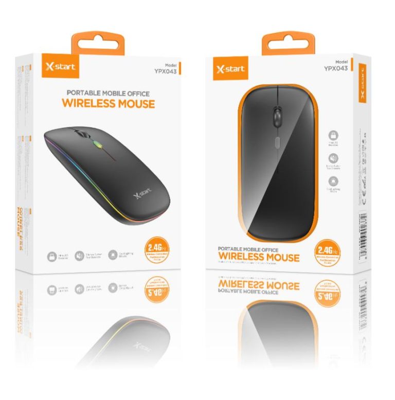 X-start Wireless Mouse YPX043 - 1000DPI, Conectivitate 2.4G, Disponibil în Negru, Alb, Argintiu și Roz