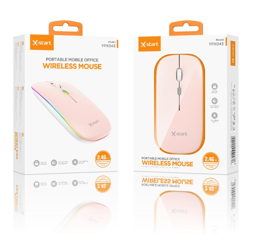X-start Wireless Mouse YPX043 - 1000DPI, Conectivitate 2.4G, Disponibil în Negru, Alb, Argintiu și Roz