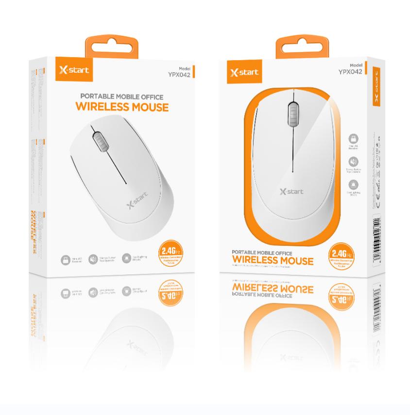 Mouse-ul Wireless X-start cu 1000DPI, 2.4G - Alb
