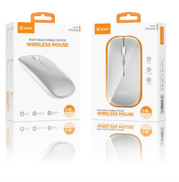 X-start Wireless Mouse YPX043 - 1000DPI, Conectivitate 2.4G, Disponibil în Negru, Alb, Argintiu și Roz