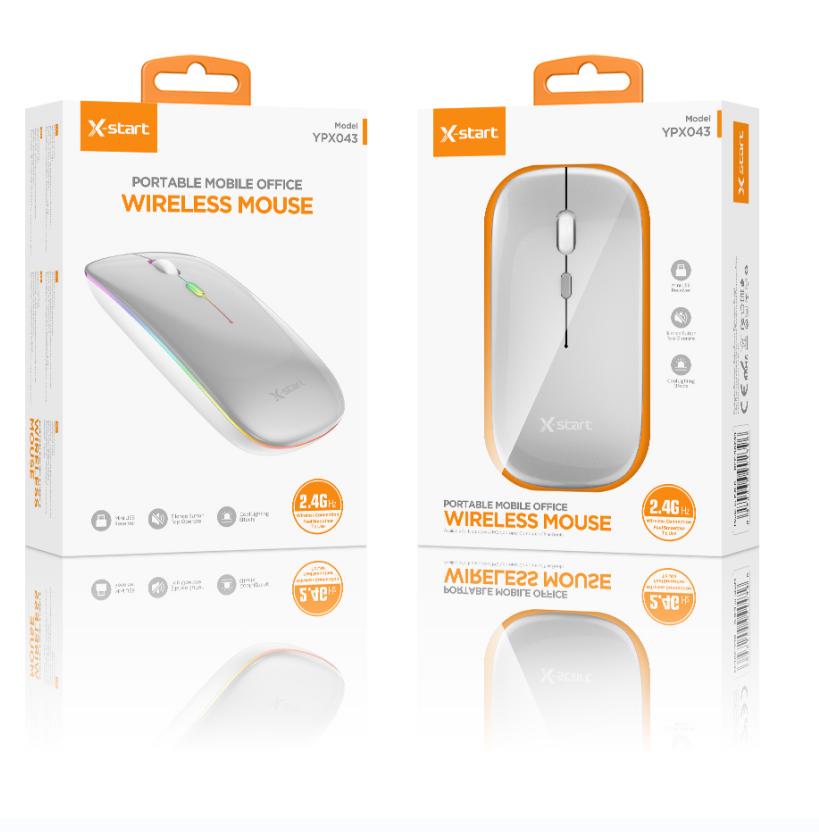 X-start Wireless Mouse YPX043 - 1000DPI, Conectivitate 2.4G, Disponibil în Negru, Alb, Argintiu și Roz