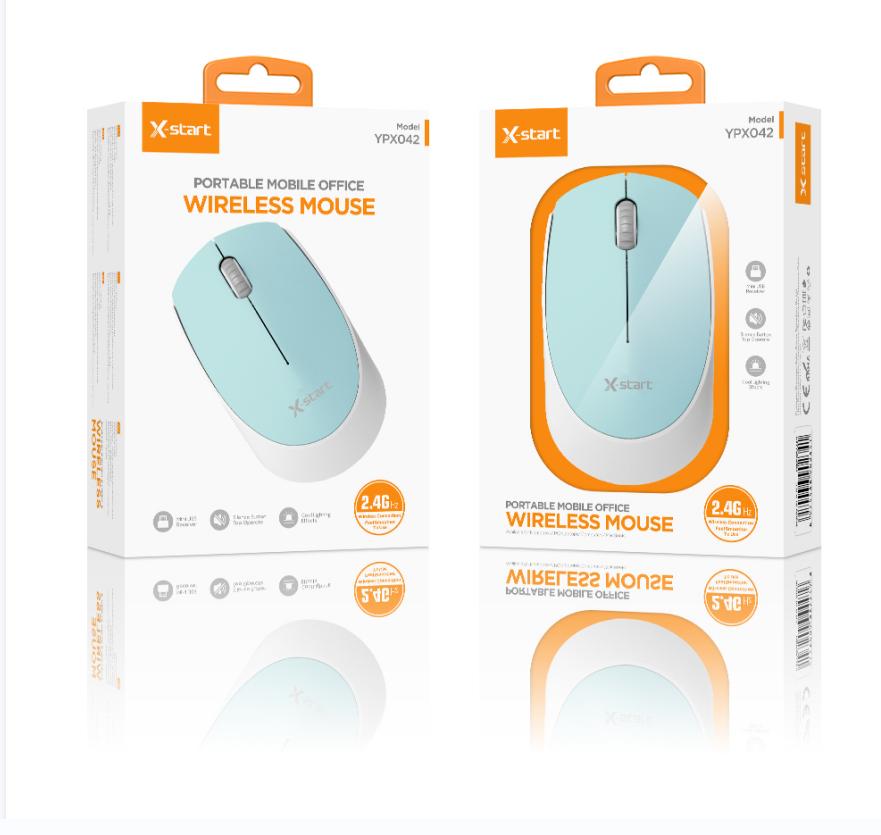 Mouse-ul Wireless X-start cu 1000DPI, 2.4G - Albastru deschis