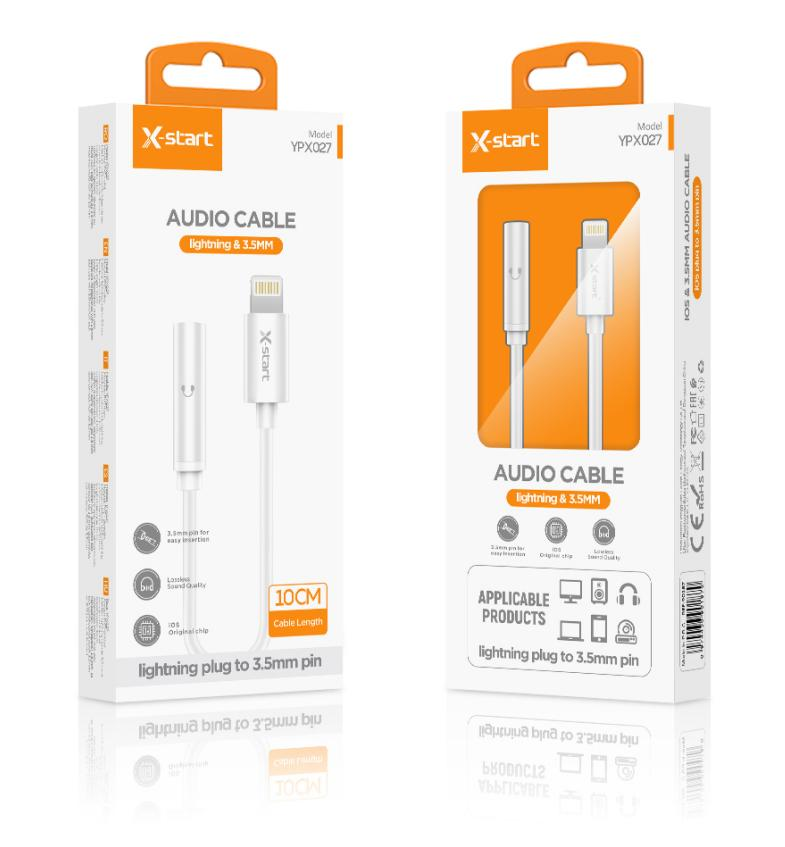 Adaptor X-start Lightning to 3.5mm, 10cm, pentru transfer audio iPhone
