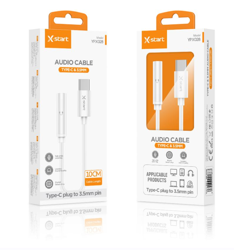Adaptor X-start TYPE-C to 3.5mm, 10cm, pentru transfer audio digital