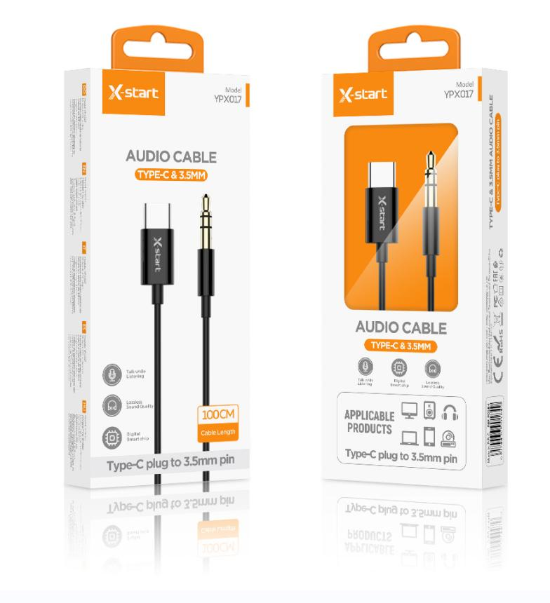 Cablul AUX TYPE-C to 3.5mm, 1m, Negru – Conexiune Audio pentru Smartphone-uri
