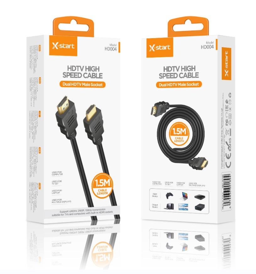 Cablul HDMI X-start 1080P-2160P, 150cm pentru transmisie video și audio de înaltă calitate