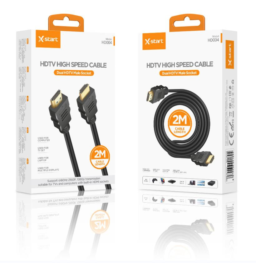 Cablul HDMI X-start 1080P-2160P, 200cm pentru transmisie video și audio de înaltă calitate