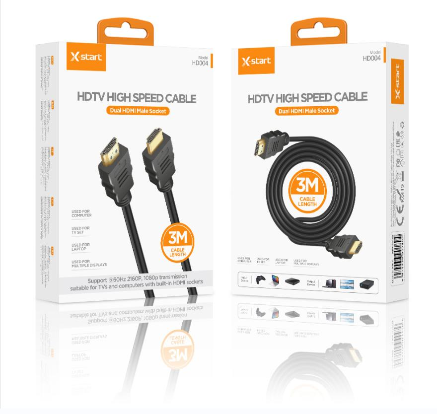 Cablul HDMI X-start 1080P-2160P, 300cm pentru transmisie video și audio de înaltă calitate