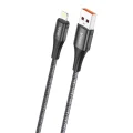 Cablu Lightning SJX321L de 100W cu textură împletită și capete din aliaj zinc, ideal pentru încărcare rapidă a dispozitivelor Apple.