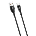 Cablu USB-A la USB-C SJX323C de 30W, fabricat din silicon moale, conectori metalici, ideal pentru încărcare rapidă a telefoanelor Android.